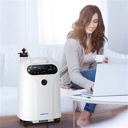 Sicrwydd Ansawdd Nebulizer Longfian 5 Litr Crynodydd Ocsigen Peiriant O2 Cludadwy