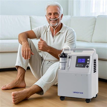 Crynodydd Ocsigen Meddygol Cartref Tawel Cyfradd Llif Effeithlonrwydd Uchel 5L Tawelwch